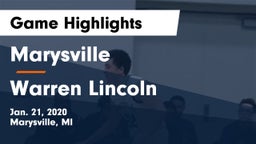 Marysville  vs Warren Lincoln Game Highlights - Jan. 21, 2020