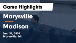 Marysville  vs Madison Game Highlights - Jan. 31, 2020