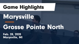 Marysville  vs Grosse Pointe North  Game Highlights - Feb. 28, 2020