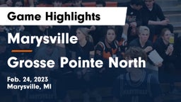 Marysville  vs Grosse Pointe North  Game Highlights - Feb. 24, 2023