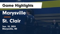 Marysville  vs St. Clair  Game Highlights - Jan. 10, 2024