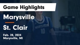 Marysville  vs St. Clair  Game Highlights - Feb. 28, 2024