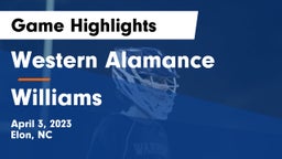 Western Alamance  vs Williams  Game Highlights - April 3, 2023