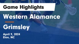 Western Alamance  vs Grimsley  Game Highlights - April 9, 2024