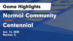 Normal Community  vs Centennial  Game Highlights - Jan. 14, 2020