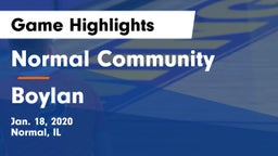 Normal Community  vs Boylan  Game Highlights - Jan. 18, 2020