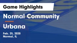 Normal Community  vs Urbana  Game Highlights - Feb. 25, 2020