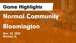 Normal Community  vs Bloomington  Game Highlights - Nov. 22, 2022