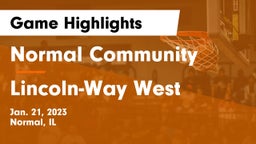 Normal Community  vs Lincoln-Way West  Game Highlights - Jan. 21, 2023