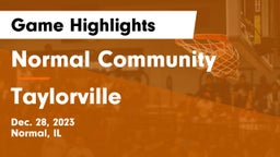 Normal Community  vs Taylorville  Game Highlights - Dec. 28, 2023