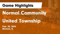 Normal Community  vs United Township Game Highlights - Feb. 20, 2024