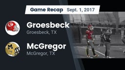 Recap: Groesbeck  vs. McGregor  2017