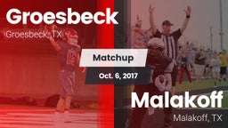 Matchup: Groesbeck High Schoo vs. Malakoff  2017