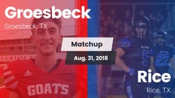 Matchup: Groesbeck High Schoo vs. Rice  2018