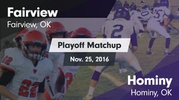 Matchup: Fairview  vs. Hominy  2016