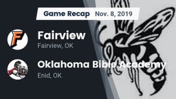 Recap: Fairview  vs. Oklahoma Bible Academy 2019