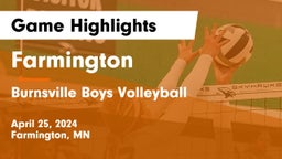Farmington  vs Burnsville Boys Volleyball Game Highlights - April 25, 2024