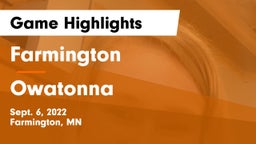 Farmington  vs Owatonna  Game Highlights - Sept. 6, 2022