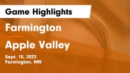 Farmington  vs Apple Valley  Game Highlights - Sept. 15, 2022
