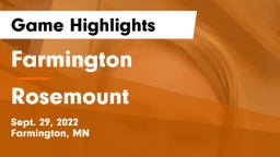 Farmington  vs Rosemount  Game Highlights - Sept. 29, 2022
