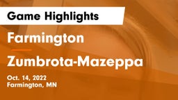 Farmington  vs Zumbrota-Mazeppa  Game Highlights - Oct. 14, 2022