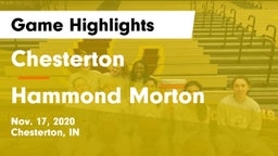 Chesterton  vs Hammond Morton Game Highlights - Nov. 17, 2020