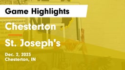 Chesterton  vs St. Joseph's  Game Highlights - Dec. 2, 2023