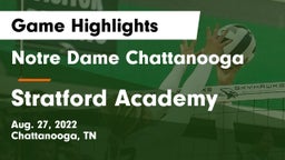 Notre Dame Chattanooga vs Stratford Academy  Game Highlights - Aug. 27, 2022
