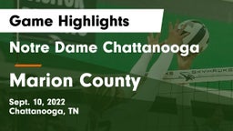 Notre Dame Chattanooga vs Marion County  Game Highlights - Sept. 10, 2022