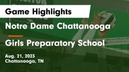 Notre Dame Chattanooga vs Girls Preparatory School Game Highlights - Aug. 21, 2023
