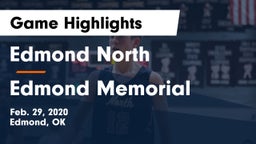 Edmond North  vs Edmond Memorial  Game Highlights - Feb. 29, 2020