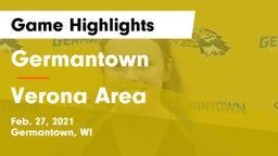 Germantown  vs Verona Area  Game Highlights - Feb. 27, 2021