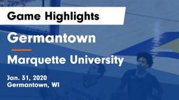 Germantown  vs Marquette University  Game Highlights - Jan. 31, 2020
