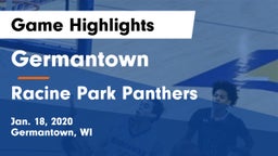 Germantown  vs Racine Park Panthers  Game Highlights - Jan. 18, 2020