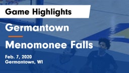 Germantown  vs Menomonee Falls  Game Highlights - Feb. 7, 2020