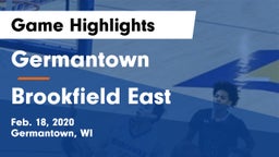 Germantown  vs Brookfield East  Game Highlights - Feb. 18, 2020