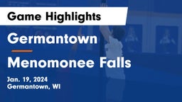Germantown  vs Menomonee Falls  Game Highlights - Jan. 19, 2024
