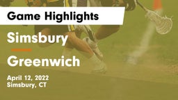 Simsbury  vs Greenwich  Game Highlights - April 12, 2022