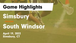 Simsbury  vs South Windsor  Game Highlights - April 19, 2022