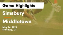Simsbury  vs Middletown  Game Highlights - May 26, 2023