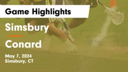 Simsbury  vs Conard  Game Highlights - May 7, 2024
