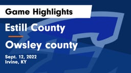 Estill County  vs Owsley county Game Highlights - Sept. 12, 2022