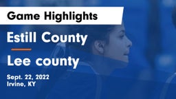 Estill County  vs Lee county  Game Highlights - Sept. 22, 2022