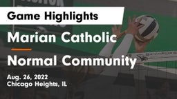 Marian Catholic  vs Normal Community  Game Highlights - Aug. 26, 2022