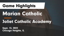Marian Catholic  vs Joliet Catholic Academy  Game Highlights - Sept. 13, 2022