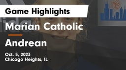 Marian Catholic  vs Andrean  Game Highlights - Oct. 5, 2023