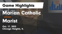 Marian Catholic  vs Marist  Game Highlights - Oct. 17, 2023