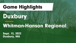 Duxbury  vs Whitman-Hanson Regional  Game Highlights - Sept. 13, 2022