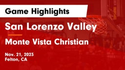 San Lorenzo Valley  vs Monte Vista Christian  Game Highlights - Nov. 21, 2023