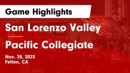 San Lorenzo Valley  vs Pacific Collegiate Game Highlights - Nov. 28, 2023